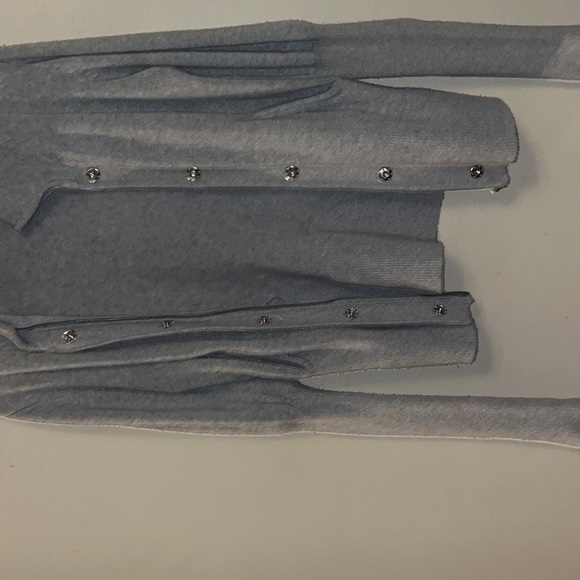 womens grey boston proper zip & button up cardigan sweater - Picture 3 of 4